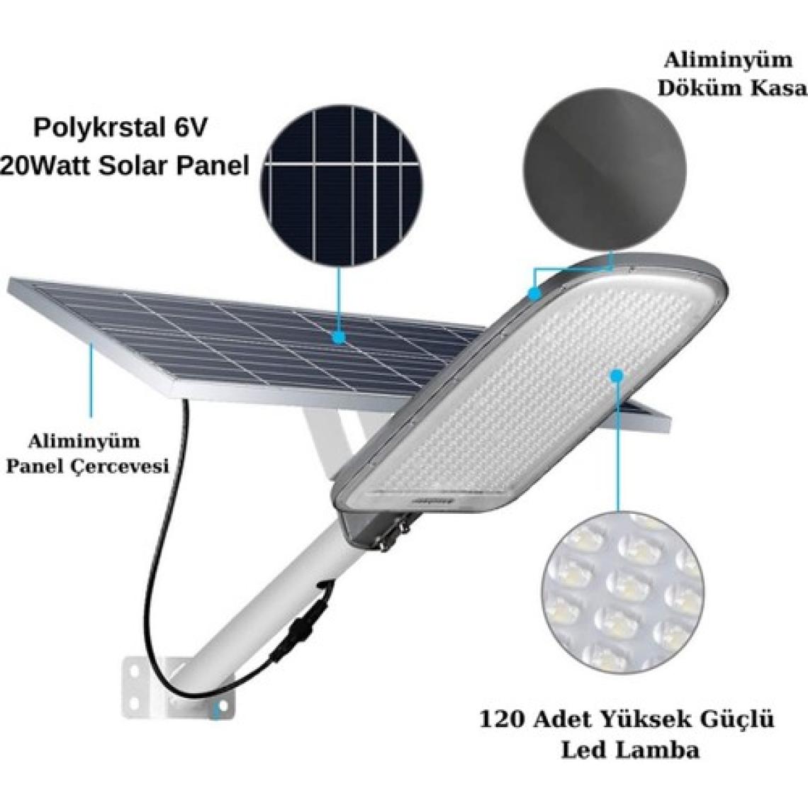 Forlife FL-3168 200WATT Güneş Enerjili Solar Sokak ve Bahçe Lambası