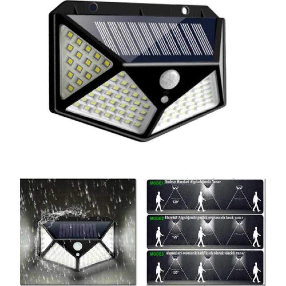 Maksipazar Sensörlü Duvar Tipi LED Aplik Güneş Enerjili Solar Projektör Aydınlatma LED Aplik