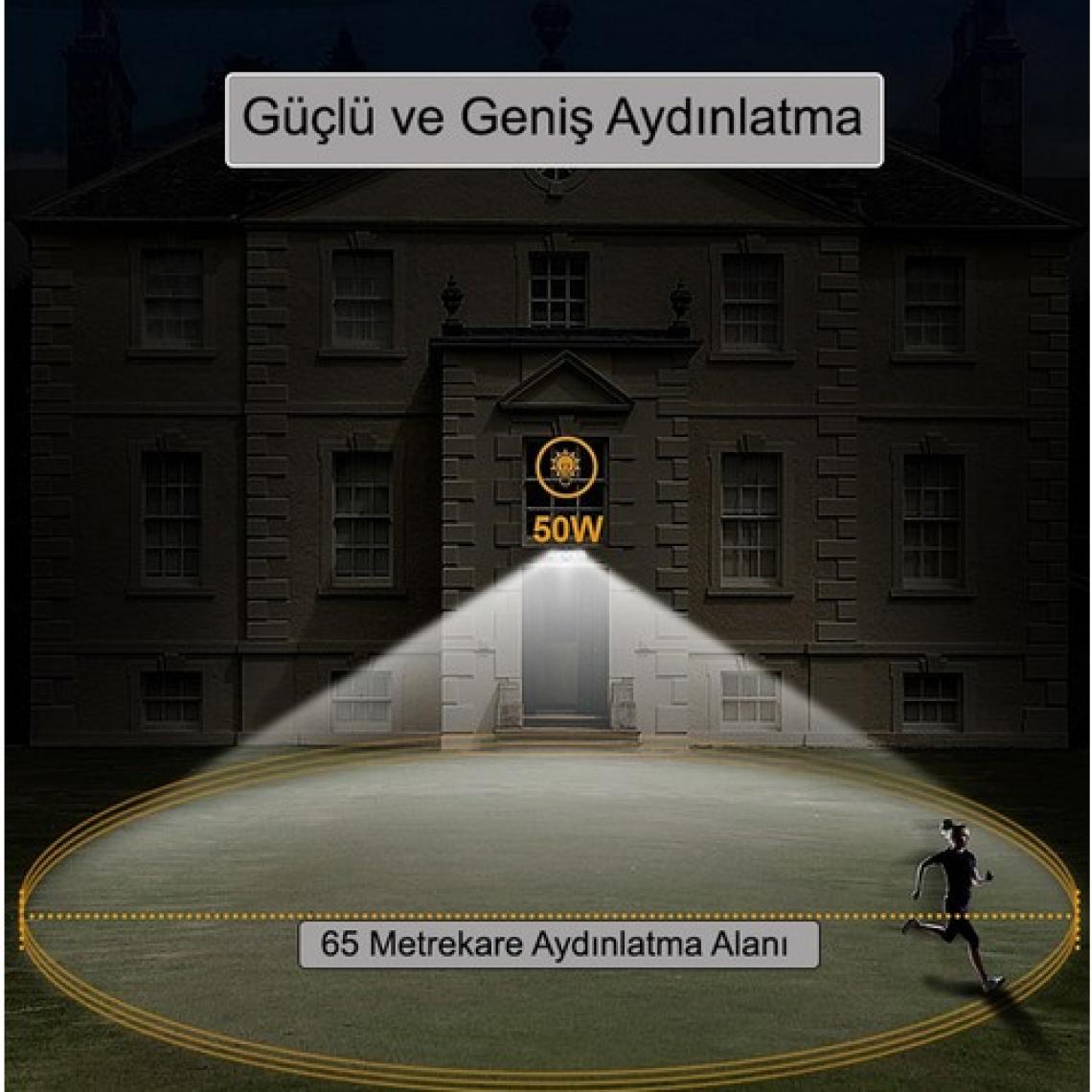 Greentech Güneş Enerjili Hareket Sensörlü, 6 Taraflı 104 Led Aydınlatma / GT-SL13