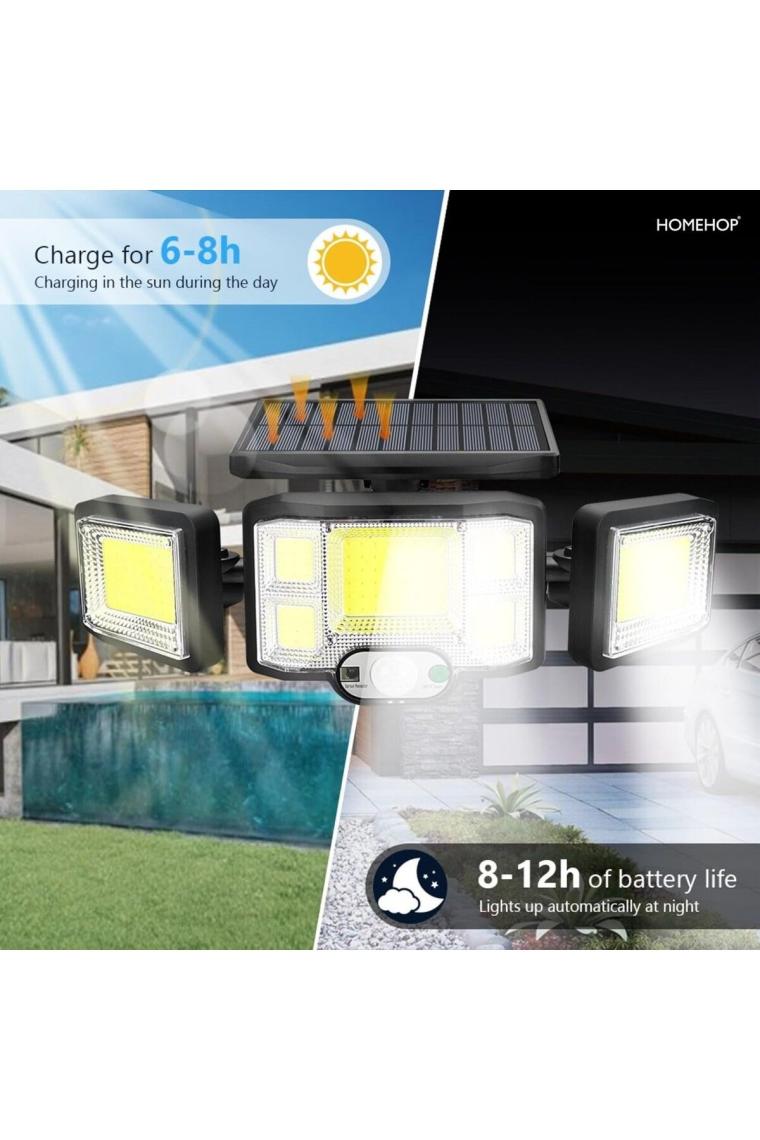 Sge Teknoloji 192 Cob LED Güneş Enerjili Hareket Sensörlü Kumandalı Bahçe Garaj Ev Aydınlatma Lambası Solar Işık