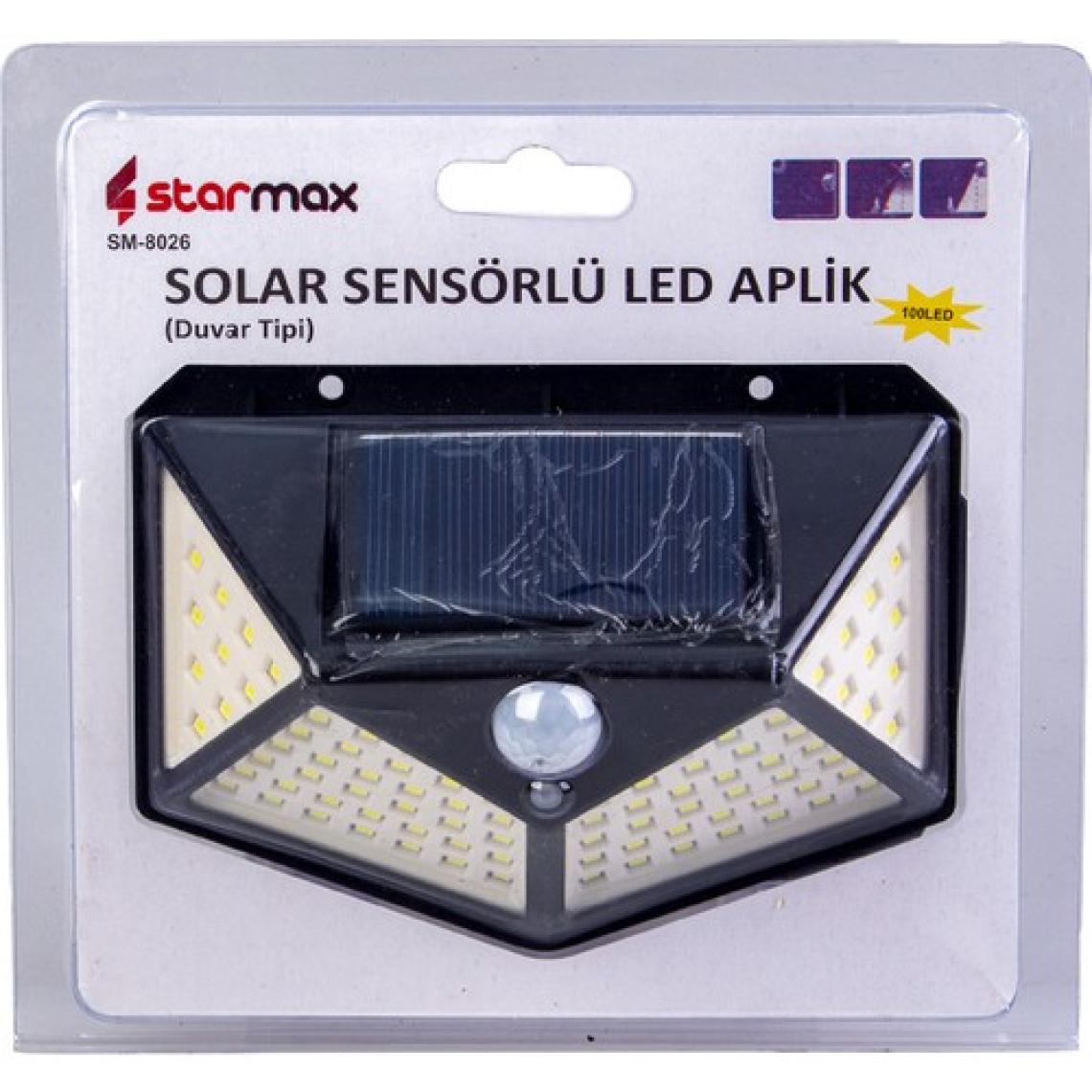 Starmax Solar Sensörlü LED Aplik 100LED SM8026