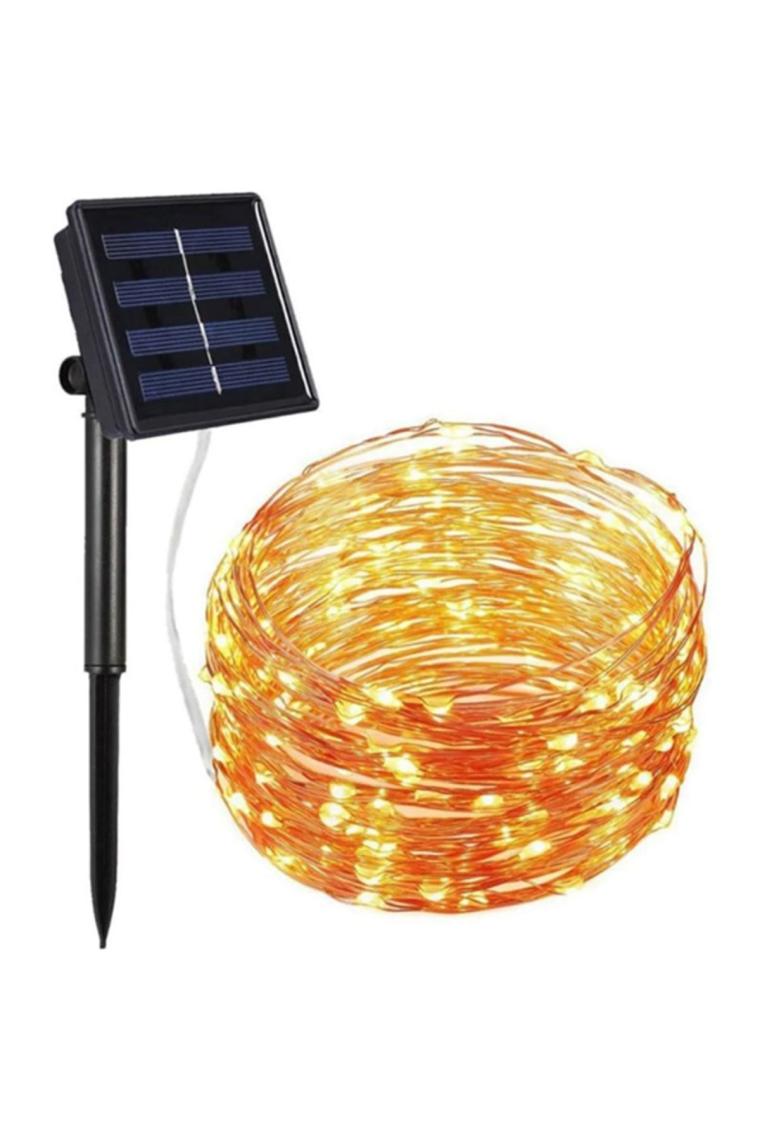 Schulzz Solar Güneş Enerjili 10 Metre 100 Led Dış Bahçe Aydınlatma Su Geçirmez LED