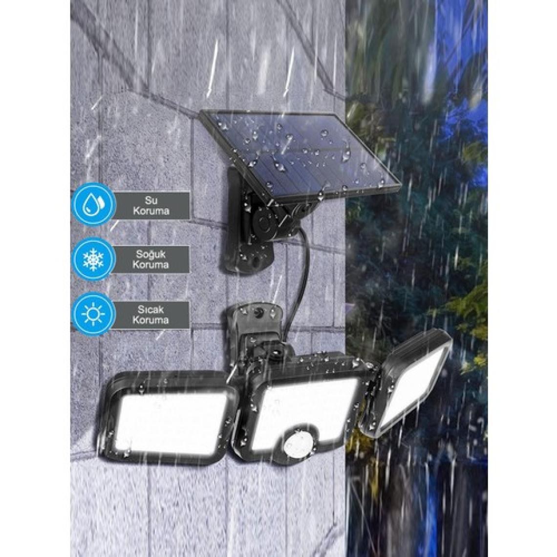 Greentech Güneş Enerjili Hareket Sensörlü, 3 Taraflı 171 Cob Led Aydınlatma / GT-SL15