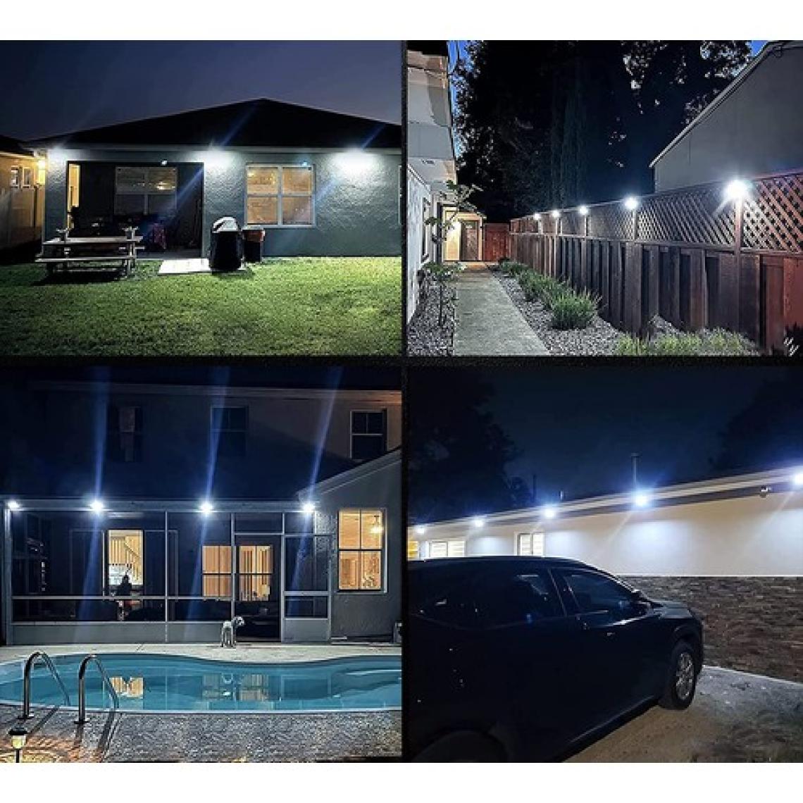 Robeve Geniş Açılı Solar LED 100 LED 3 Modlu Harekete Duyarlı Güneş Enerjili Solar LED Suya Dayanıklı Solar Bahçe LED Aydınlatma LED Işık Hareket Sensörlü LED Işık Yüksek Işık Aydınlatma 4 Adet