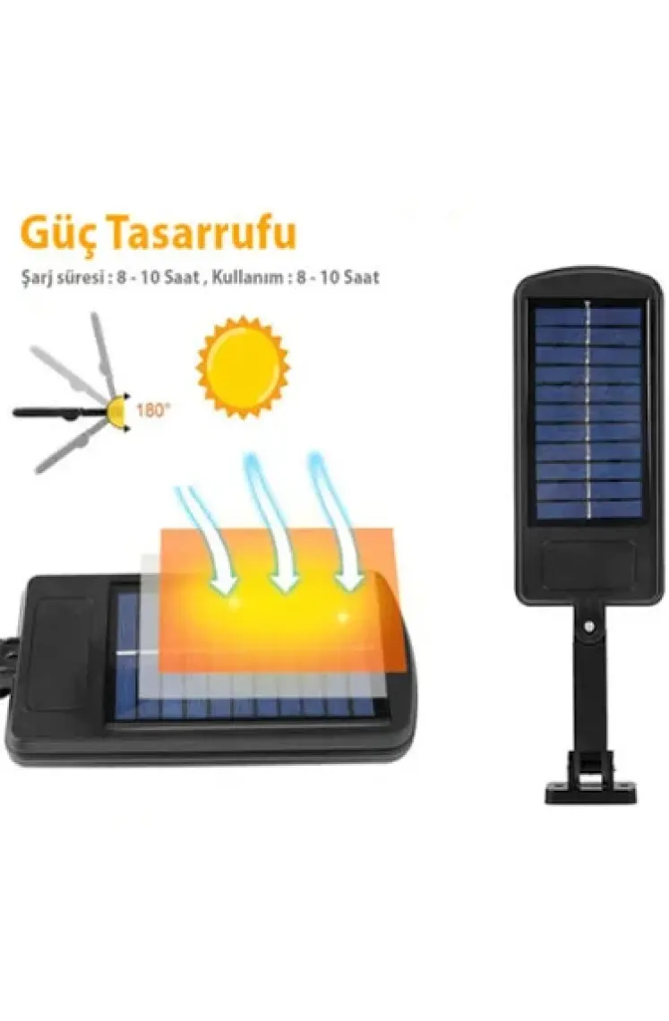 Hubstein Solar Güneş Enerjili Hareket Sensörlü Kumandalı 3 Modlu LED Bahçe Sokak Lambası