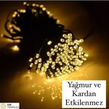 Sge Teknoloji Yeni Yıl Güneş Enerjili 100 Led 12 Metre Sarı Renk Yılbaşı Çam Ağacı Bahçe Aydınlatması Led Işık