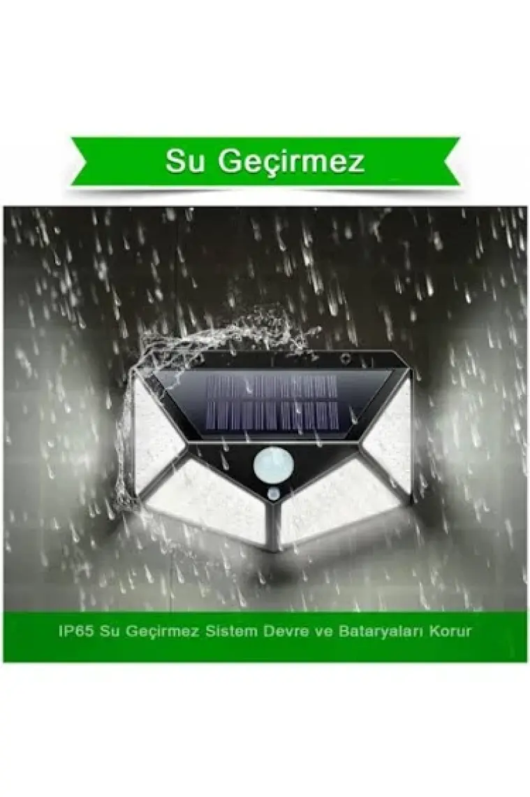 Sırman Güneş Enerjili Hareket Sensörlü IP65 Suya Dayanıklı 100 LED Lamba