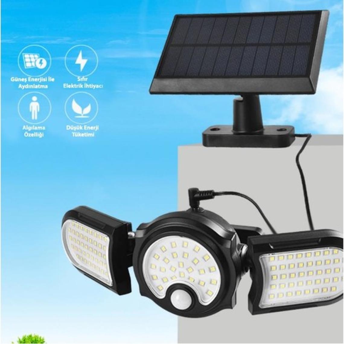 Technosmart Solar Güneş Enerjili 112 Ledli Hareket Sensörlü Büyük Boy Bahçe Aydınlatma Sokak Lambası