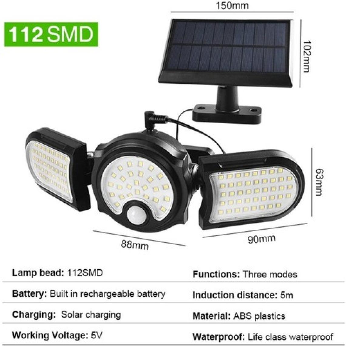 Technosmart Solar Güneş Enerjili 112 Ledli Hareket Sensörlü Büyük Boy Bahçe Aydınlatma Sokak Lambası