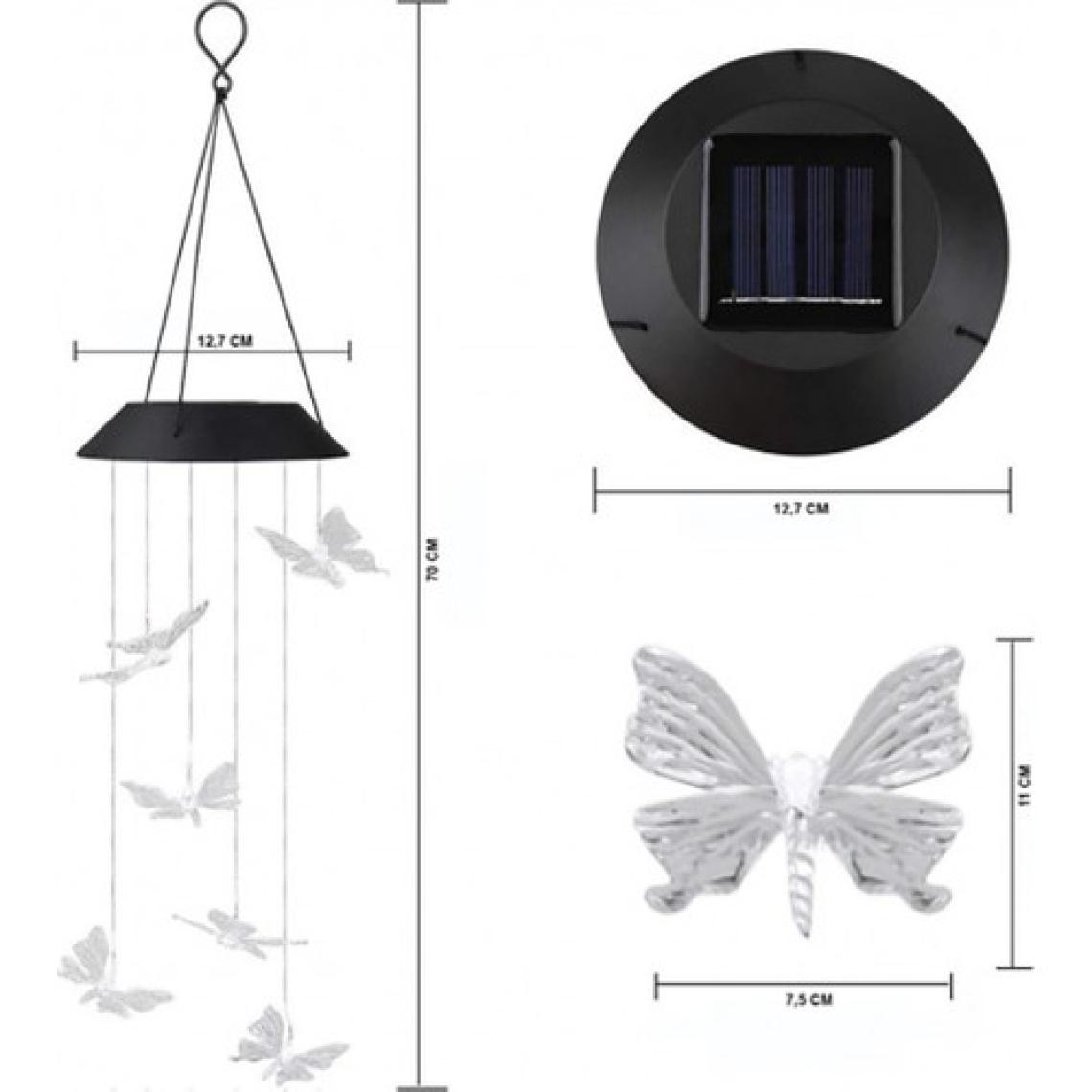 Greentech Güneş Enerjili Renk Geçişli Kristal Kelebek Aydınlatma / GT-SL08