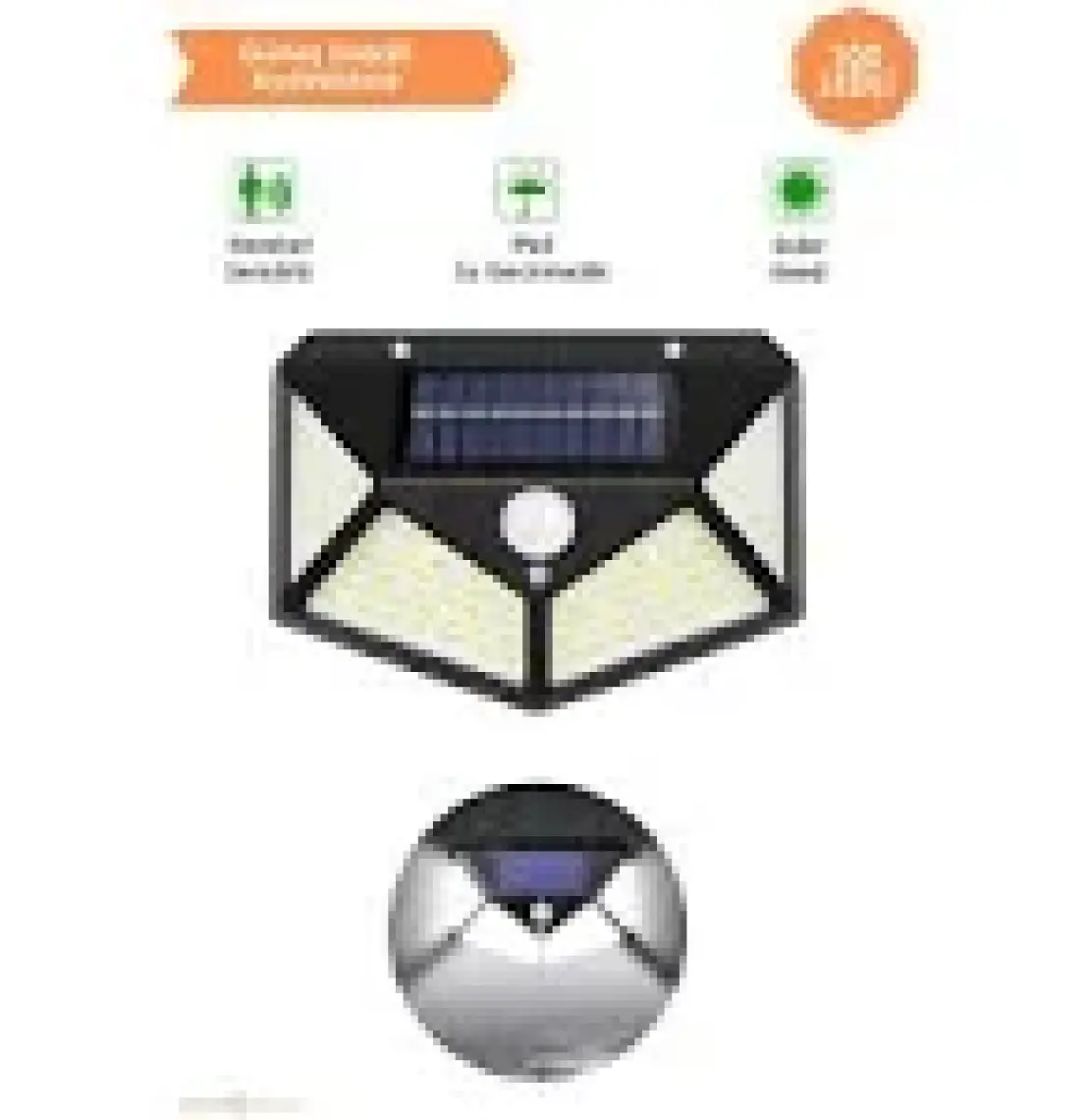 Trendpoint 100 Ledli Hareket Sensörlü Güneş Enerjili Solar Bahçe Lambası LED Şarj Olabilen