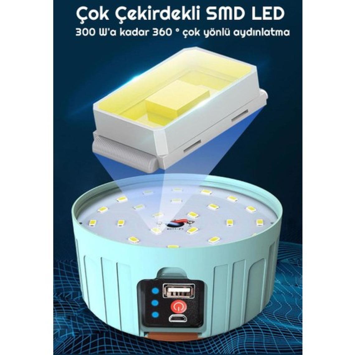 Exeo Güneş Enerjili Solar LED Su Geçirmez USB Şarjlı Kamp Feneri