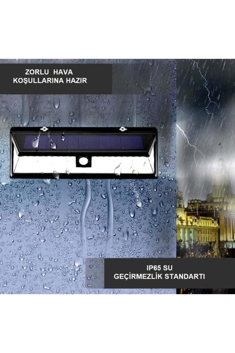 Triline Solar 180 LED Güneş Enerjili Kumandalı 3 Modlu Duvar Lambası