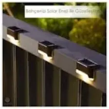 Lisinya Solar Güneş Enerjili Köşebent  Merdiven Veranda Bahçe LED Lamba 4 Lü Set