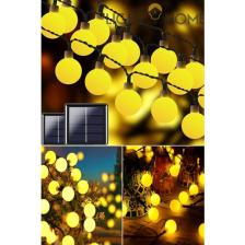 Light Home 50 Led 7 Metre Sarı Opak Solar Led Işık Güneş Enerjili Bahçe Teras Balkon Ağaç Lambası Aydınlatması
