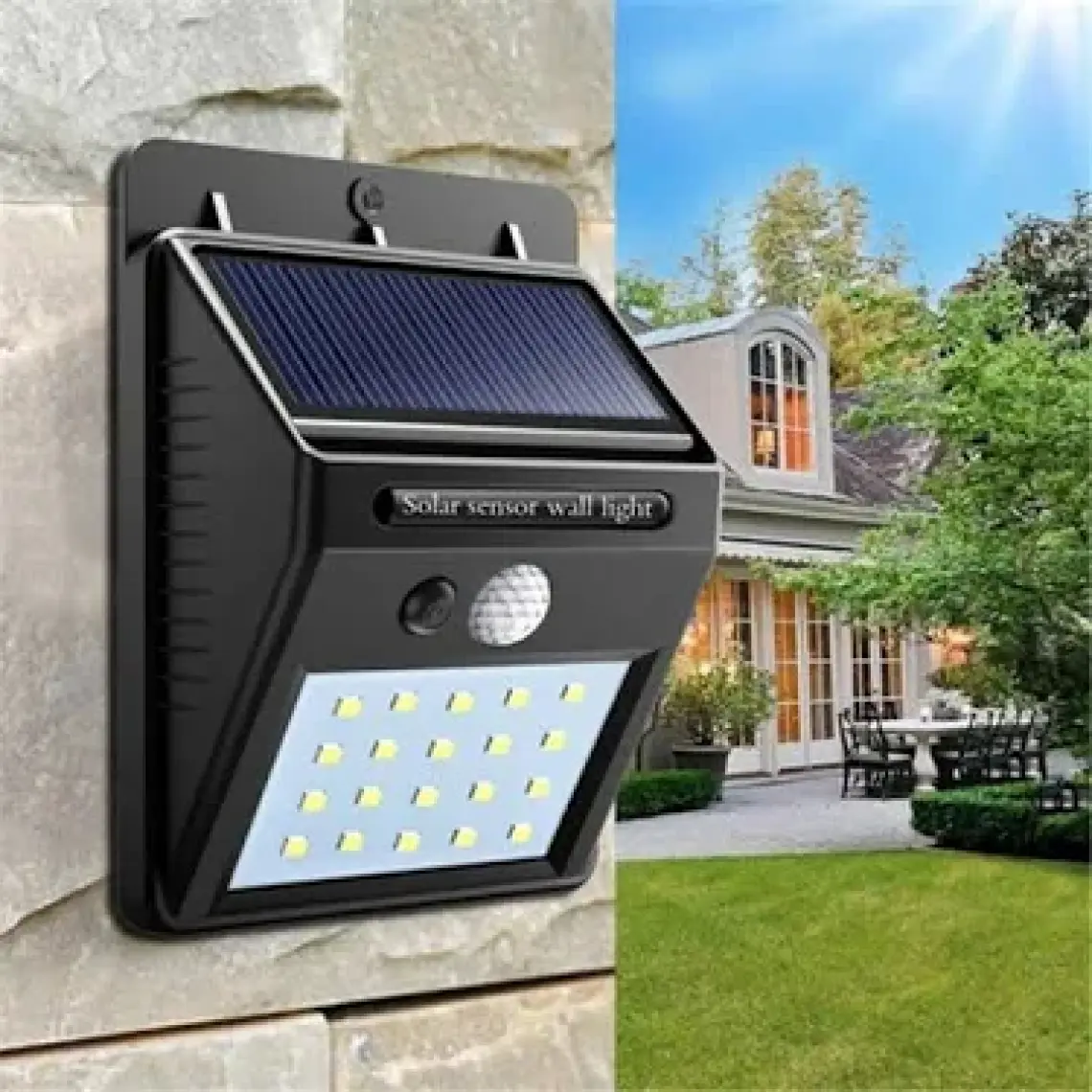 Fujika 1W Güneş Enerjili 20 Ledli Bahçe Aydınlatma Solar Dış Mekan Lambası Hareket Sensörlü