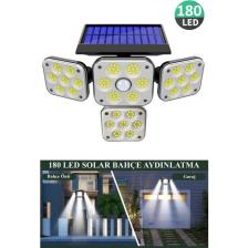 Technosmart 180LEDLI Solar 4 Başlıklı Bahçe Aydınlatma Duvar Lambası Güneş Enerjili Hareket Sensörlü