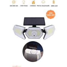 Technosmart 254 Ledli Hareket Sensörlü Solar Projektör Güneş Enerjili LED Bahçe Lambası Şarj Olan