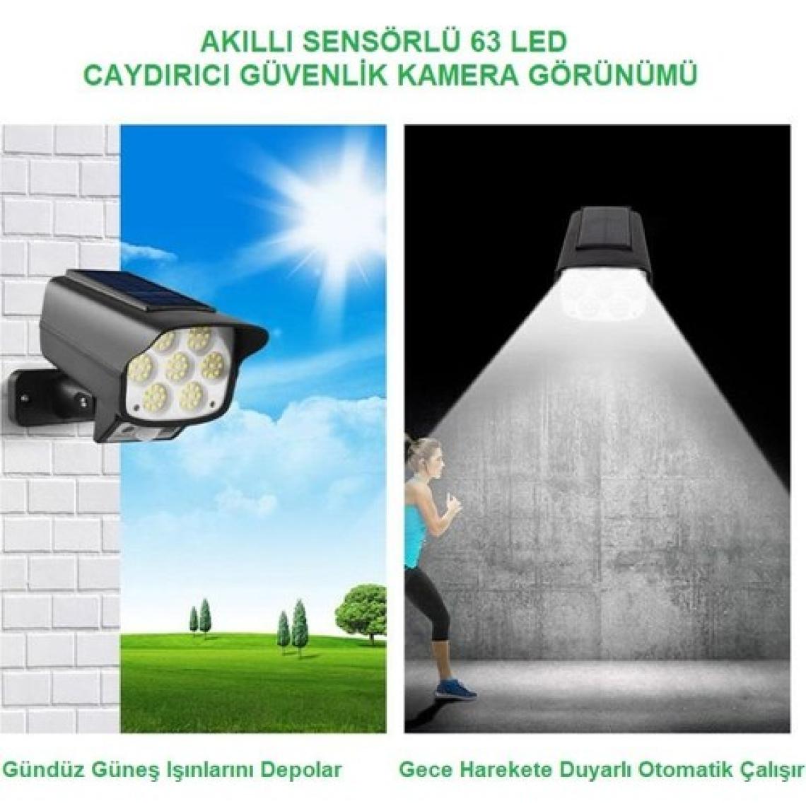 Upway Sahte Kamera Görünümlü Güneş Enerjili 63 LED Solar Lamba Aydınlatma