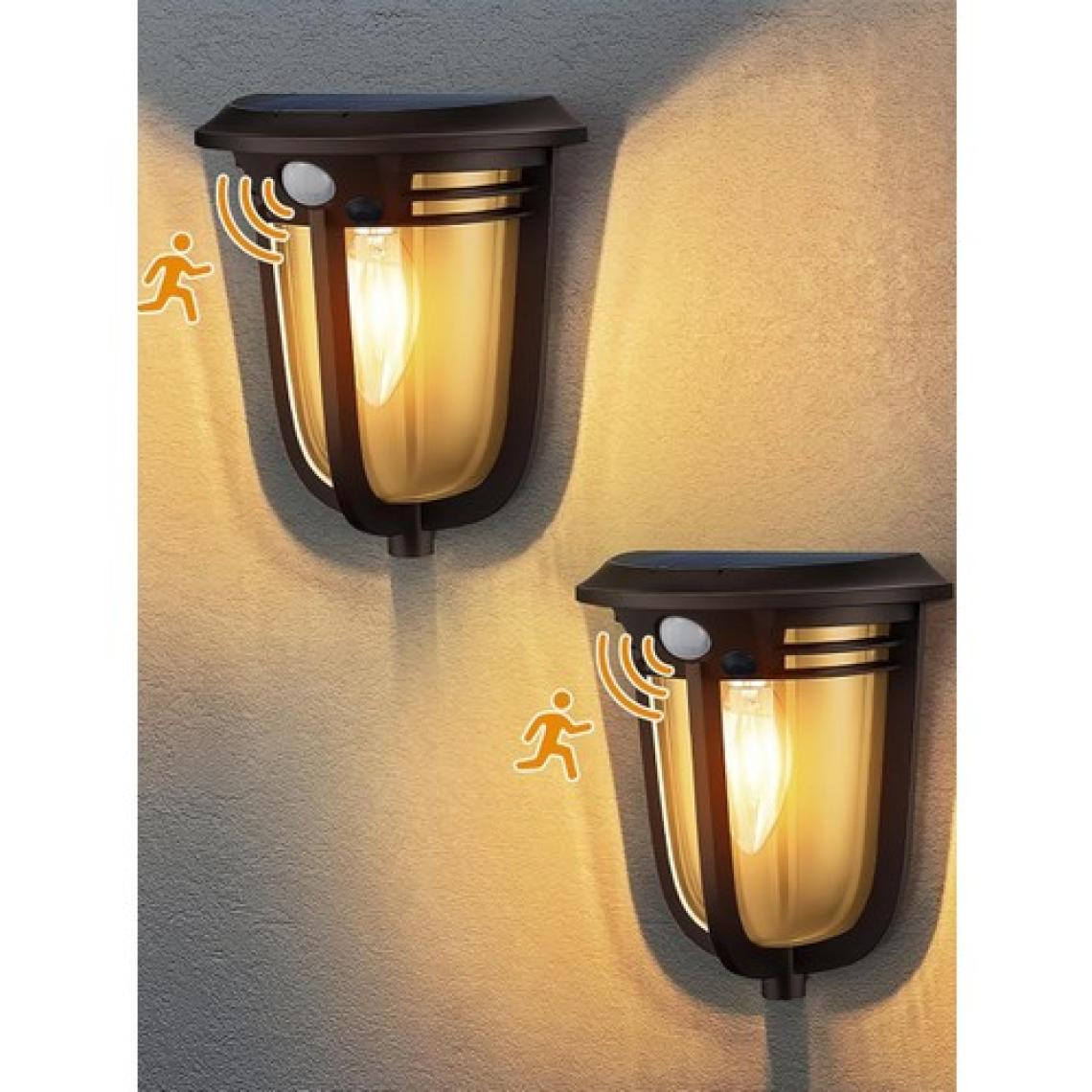 Greentech Güneş Enerjili Hareket Sensörlü, Cob Led Duvar Aplik / GT-SL18