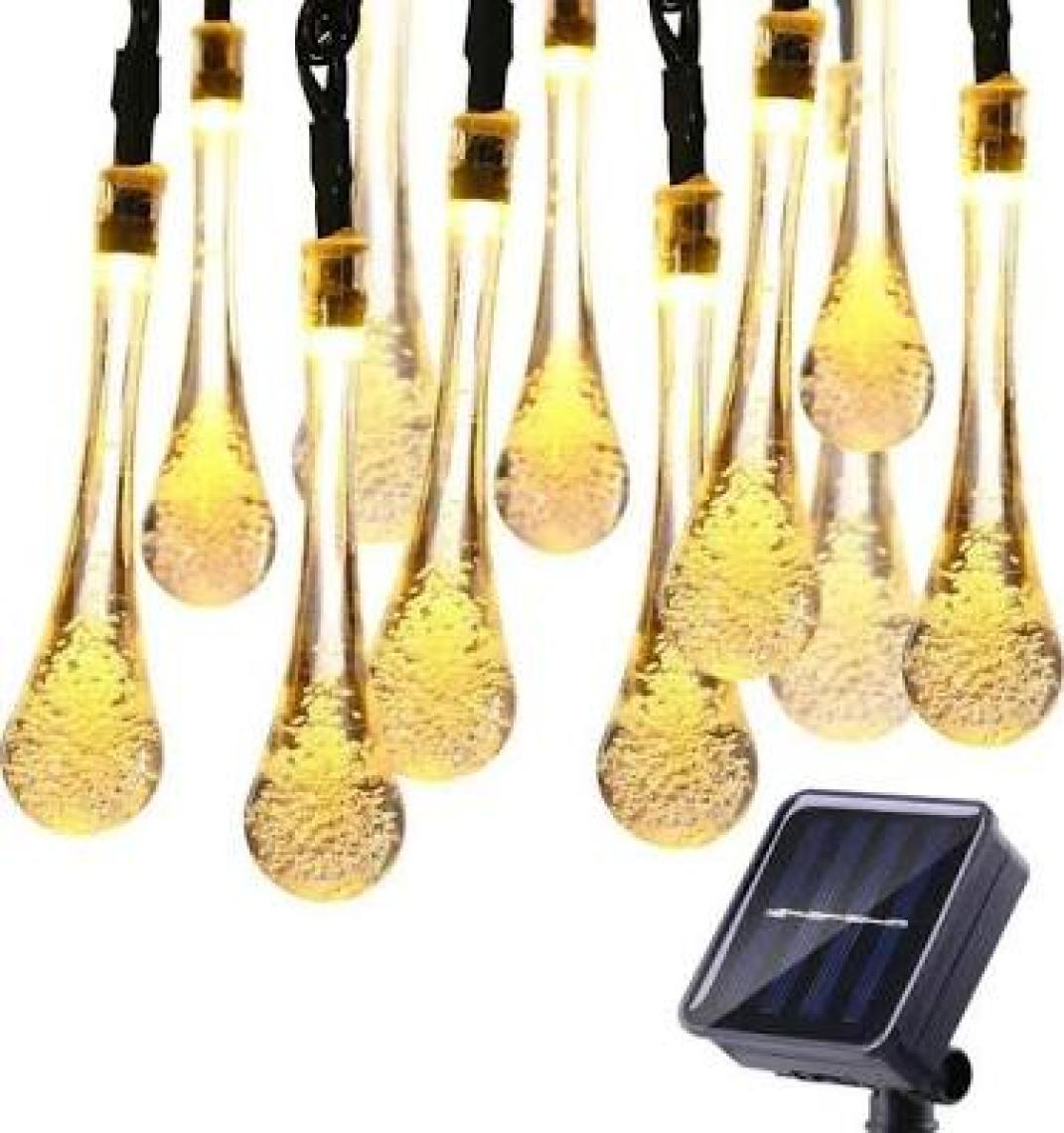 Sge Teknoloji  Teknoloji Güneş Enerjili 30 LED Sarı Renkli Solar Bahçe Aydınlatması LED Lamba Su Damlası