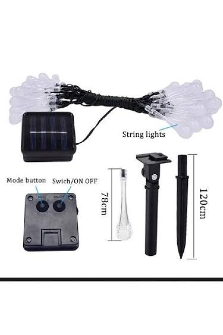Sge Teknoloji  Teknoloji Güneş Enerjili 30 LED Sarı Renkli Solar Bahçe Aydınlatması LED Lamba Su Damlası