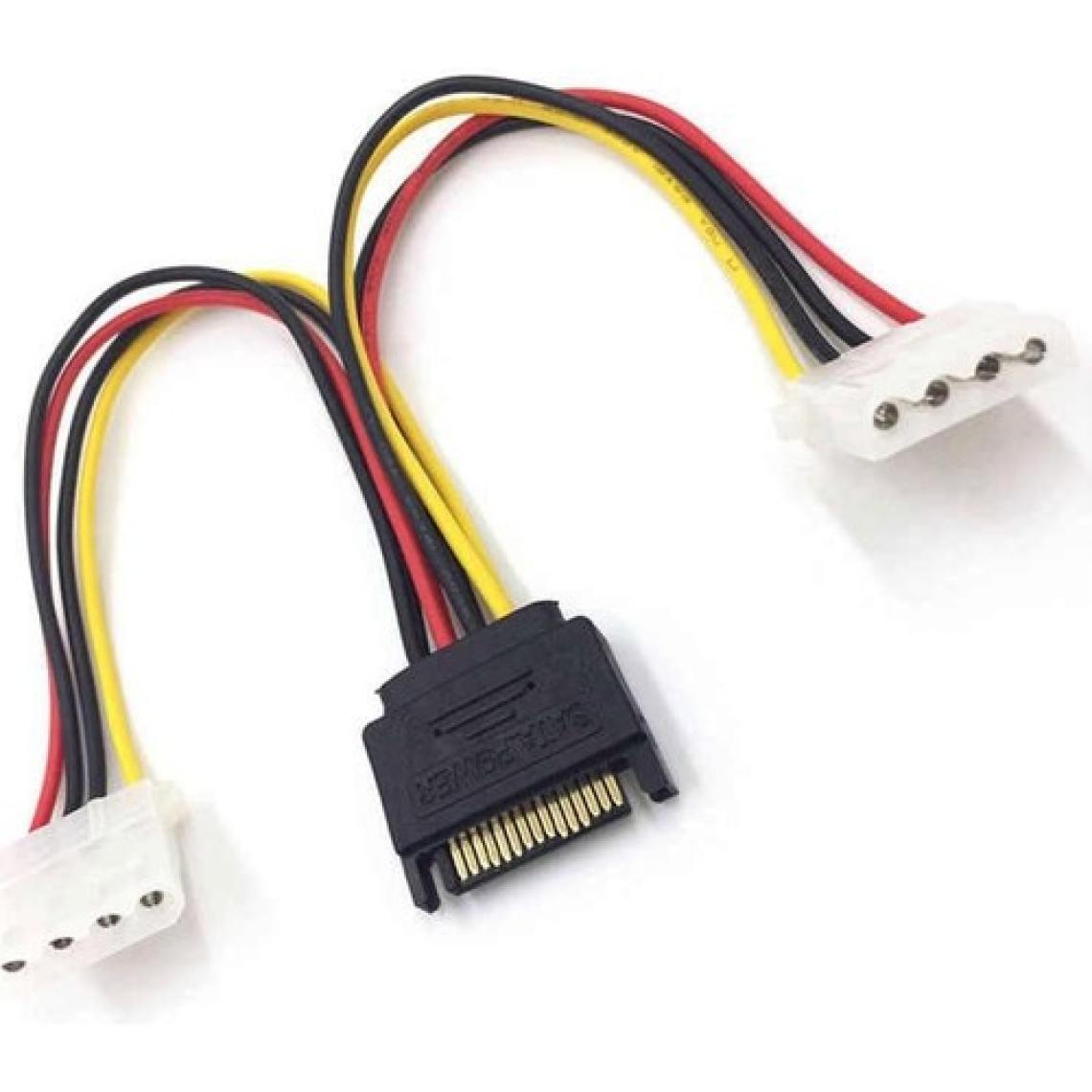 Sata 15 Pin Erkek To Molex 4 Pin Dişi Y Power Kablo  Sata 15 Pin Erkek Power To 2x Molex 4 Pin Dişi Y Power Kablo