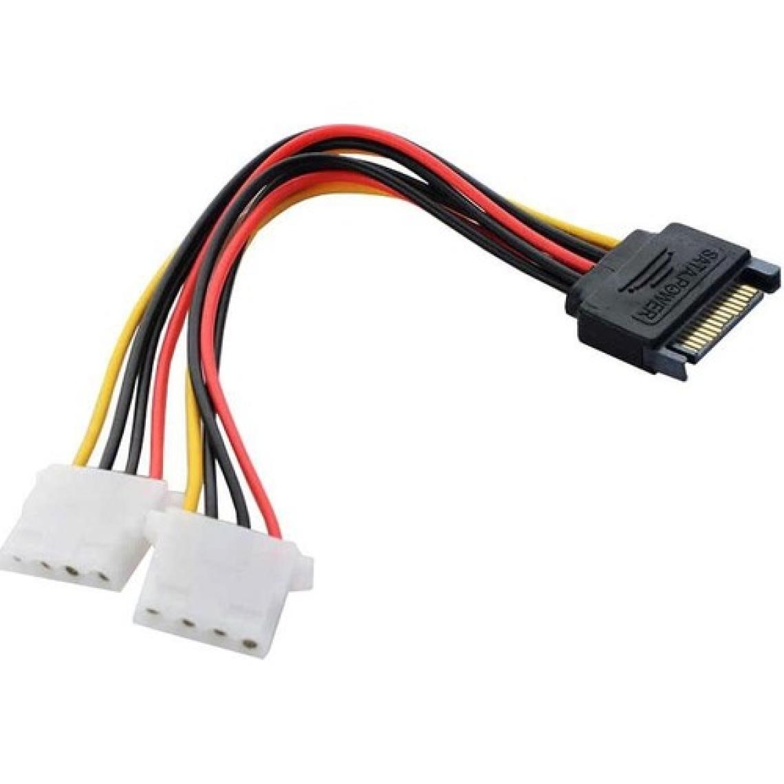 Sata 15 Pin Erkek To Molex 4 Pin Dişi Y Power Kablo  Sata 15 Pin Erkek Power To 2x Molex 4 Pin Dişi Y Power Kablo