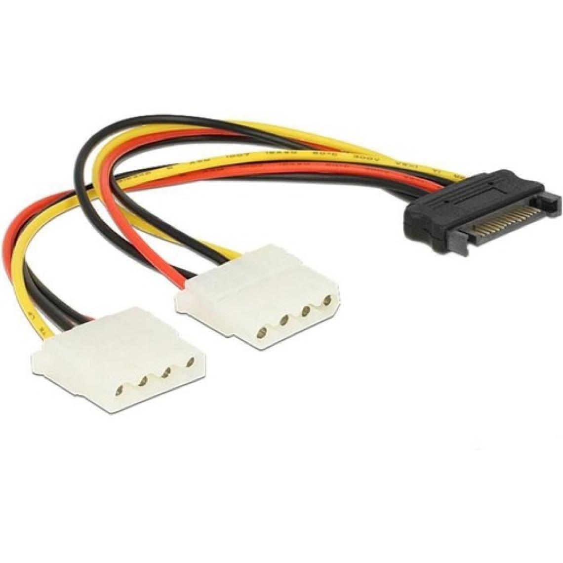 Sata 15 Pin Erkek To Molex 4 Pin Dişi Y Power Kablo  Sata 15 Pin Erkek Power To 2x Molex 4 Pin Dişi Y Power Kablo