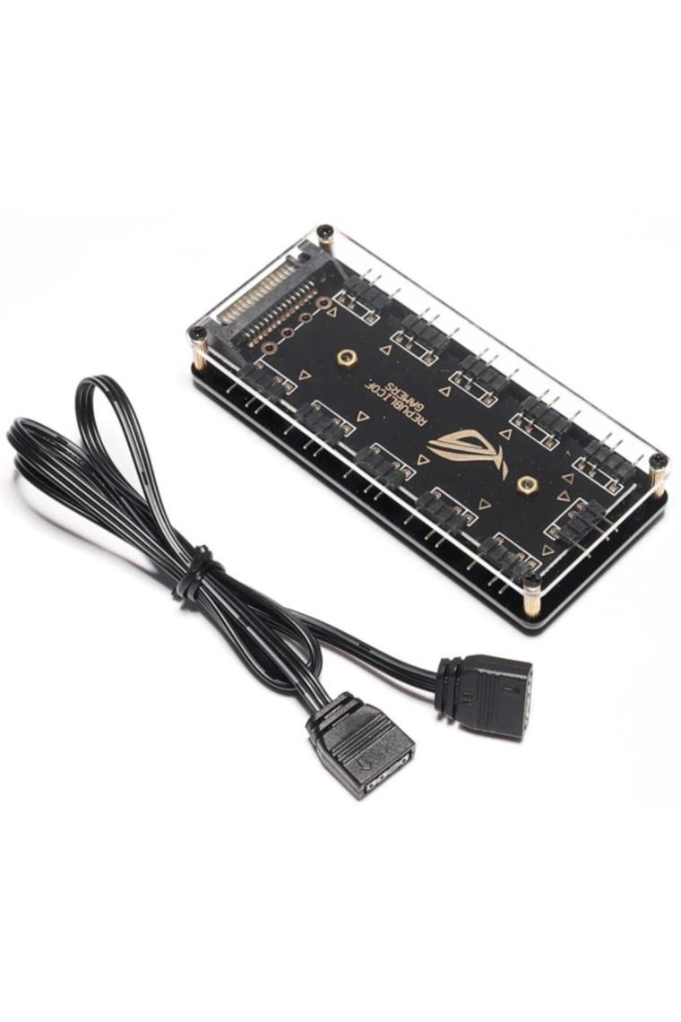 4847 Argb Rgb Led 3 Pin 11 Port 5v Sata Power Güç Fan Çoklayıcır Şerit Hub Kablo Splitter