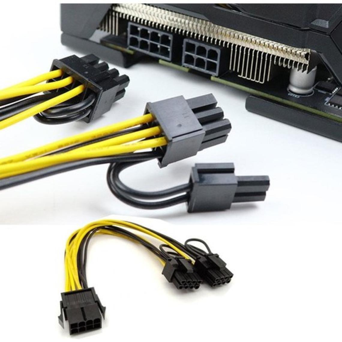 keepro 8 pin PCIE erkek to  6+2 dual PCI-E GPU power kablo