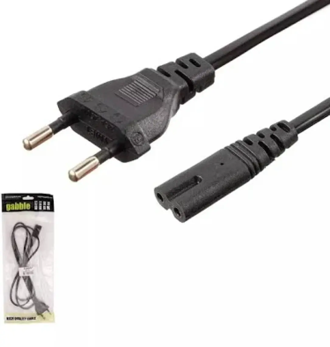 Gabble Teyp Fişi Ceyran Kablosu C7 Siyah 1.5mt Gabble GAB-TK015