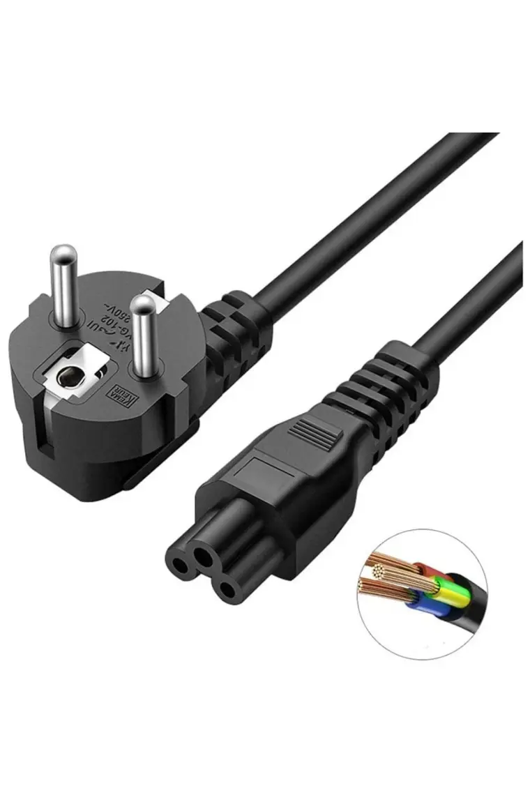 Aogo 3 mt Notebook Power Kablosu 3 Uçlu Yonja Power Laptop 3m Güç Kablosu C5 Kablo Enerji Yonca
