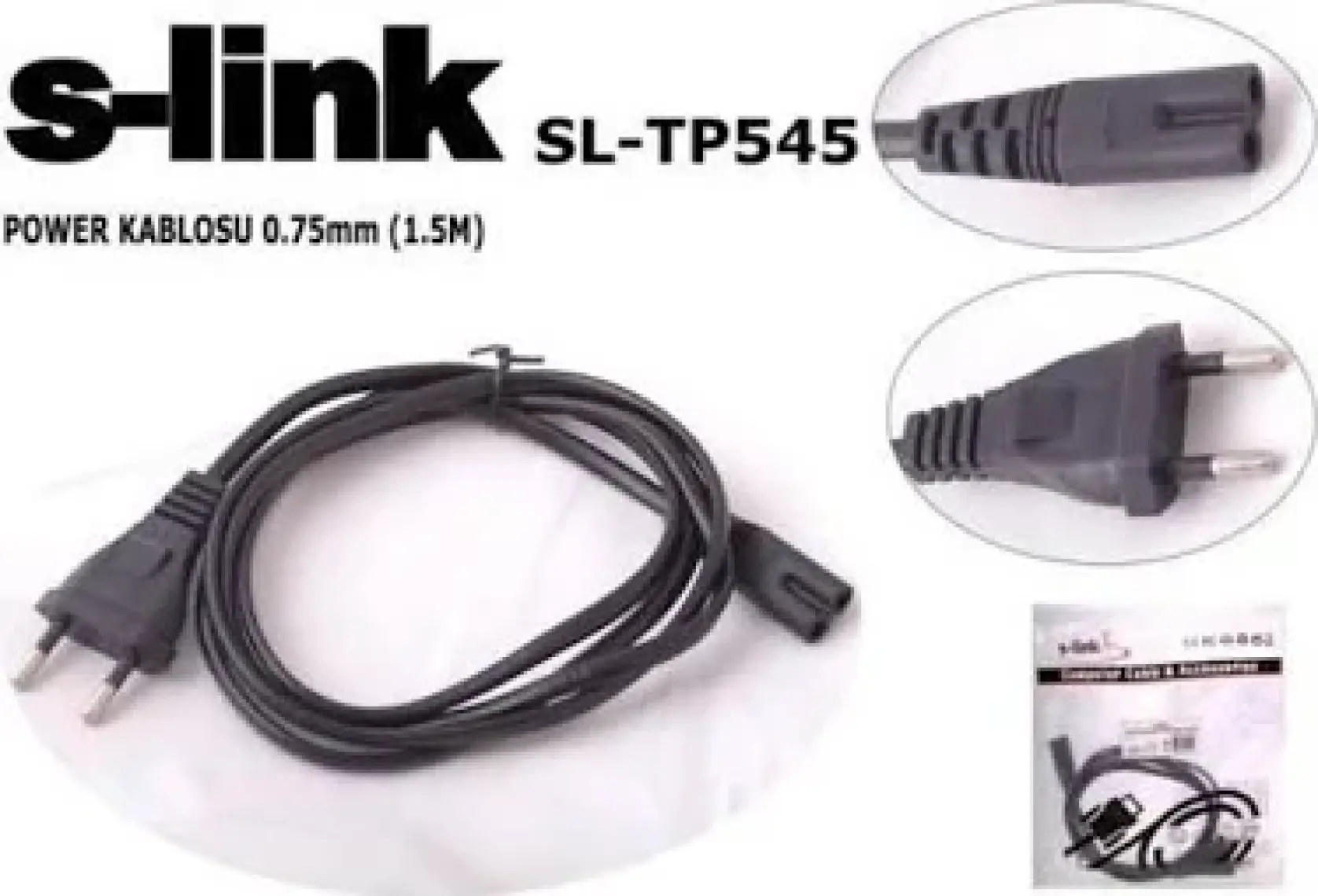 S-Link Sl-Tp545 1.5M 0.75Mm Teyip Power Kablosu