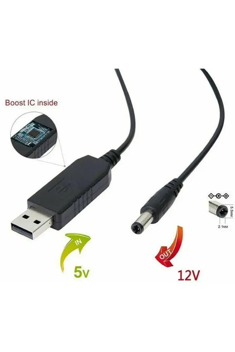 Alfais 4322 5V To 12V Dc USB Voltaj Yükseltici Çevirici Adaptör Kablosu