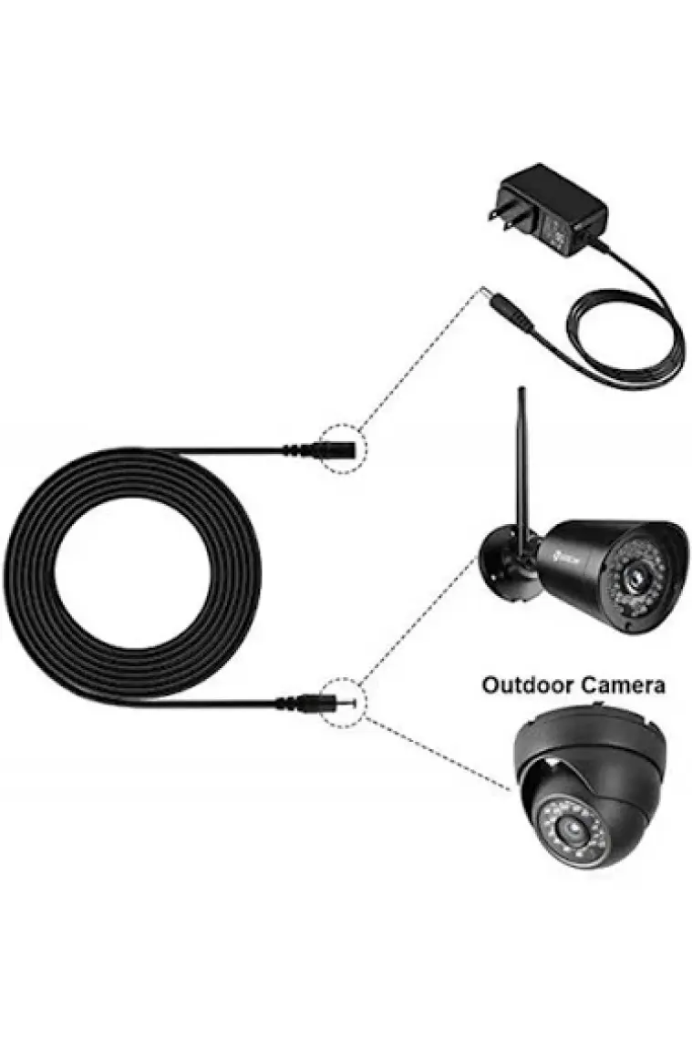 Alfais 4383 Dc Adaptör Uzatma Kablosu 2 Metre 5.5mm x 2.1mm Dişi Erkek