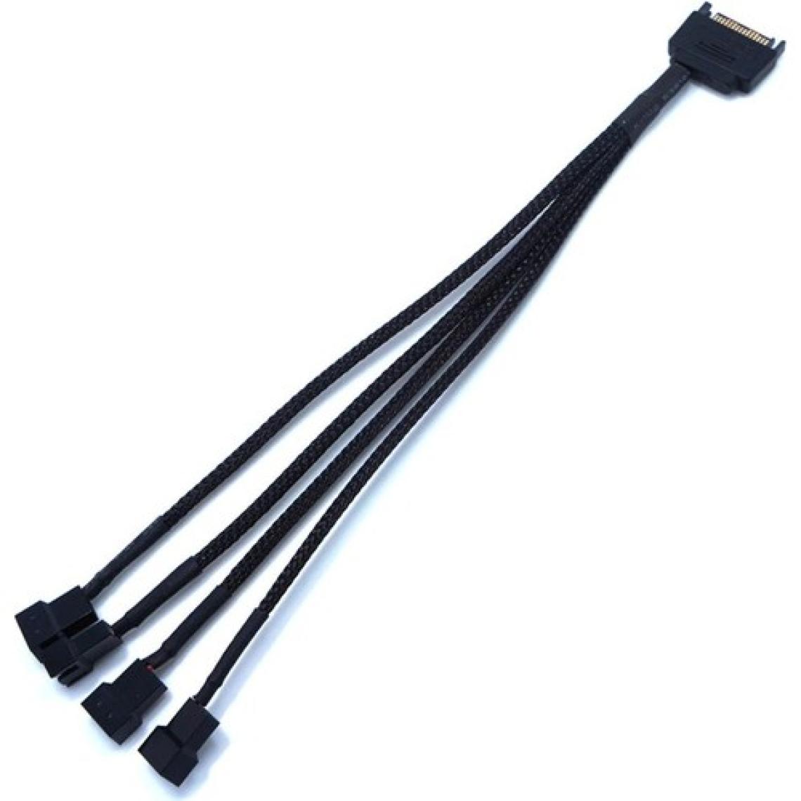 Alfais 4598 Sata Power To Fan Çevirici 4 Port Y Pin Pwm Çoklayıcı Splitter Fan Kablosu