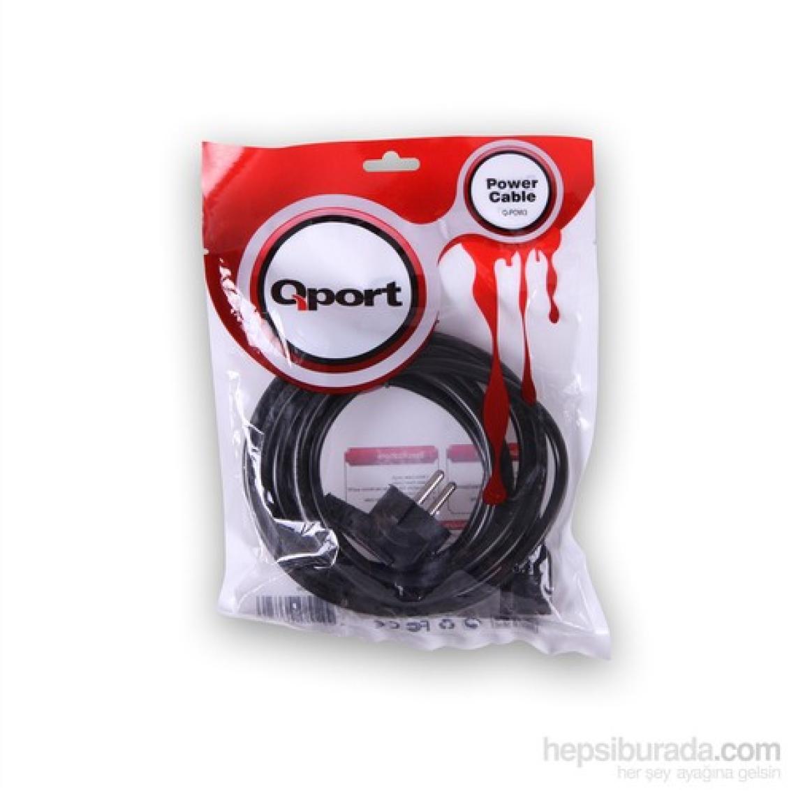 Qport POW3 3 M PC Güç Kablosu (Q-POW3)