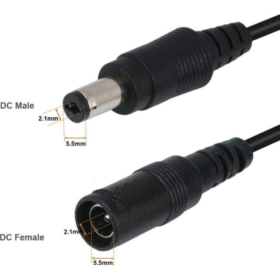 Alfais 4382 Dc Adaptör Uzatma Kablosu 1 Metre 5.5mm x 2.1mm Dişi Erkek