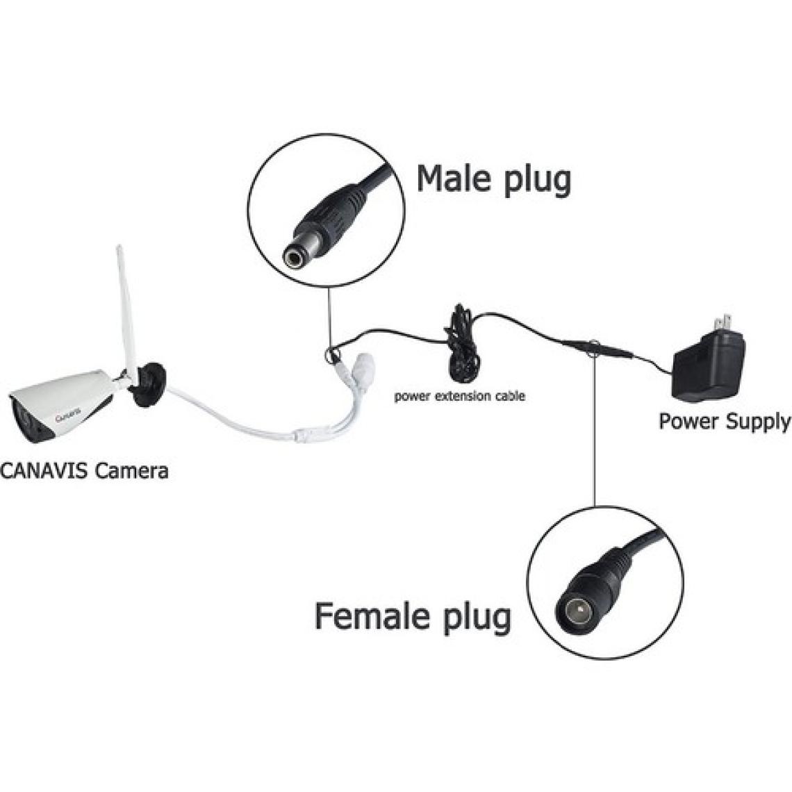 Alfais 4382 Dc Adaptör Uzatma Kablosu 1 Metre 5.5mm x 2.1mm Dişi Erkek