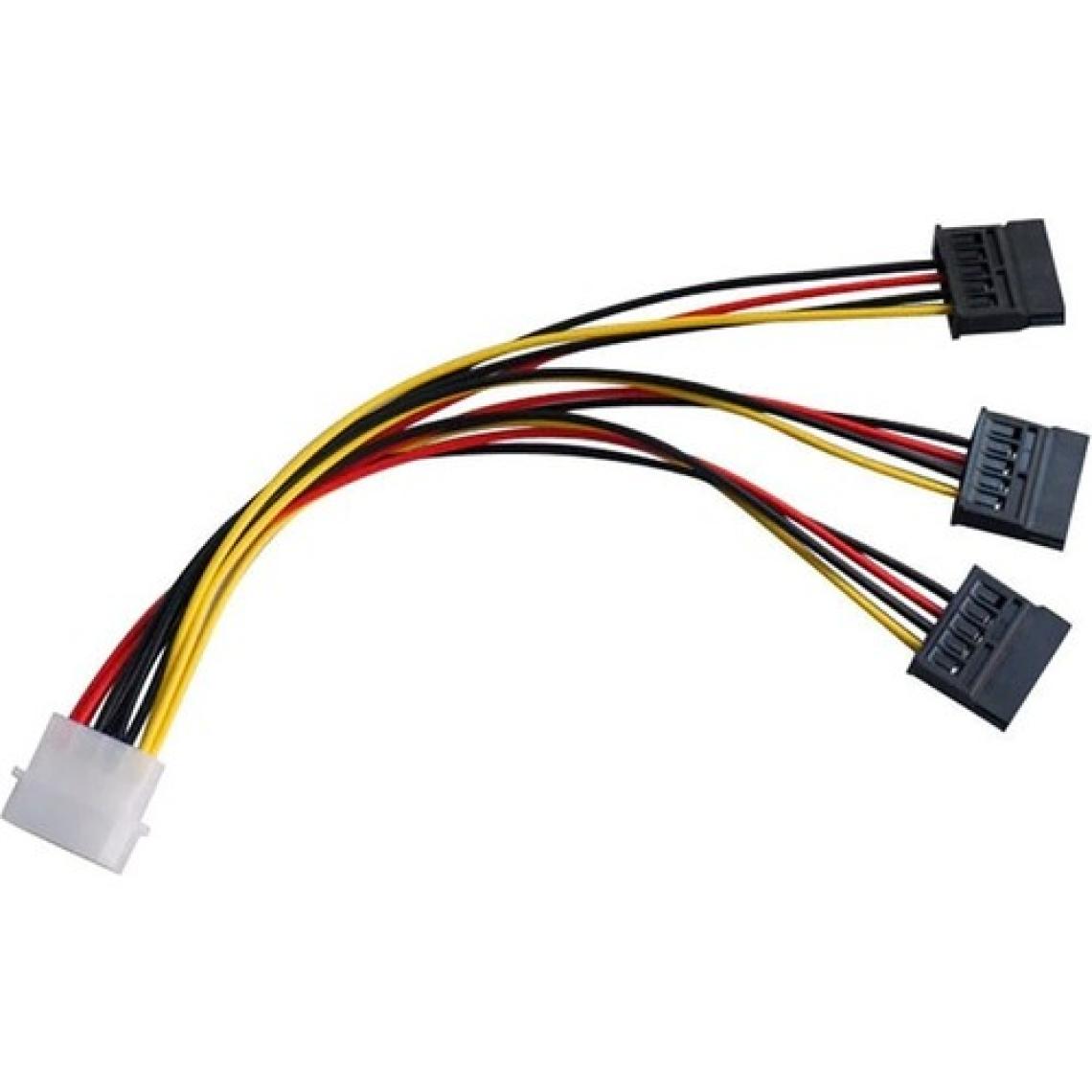 Alfais 5101 Üçlü 3 Port Ide Molex Sata Power HDD 4 Pin Güç Kablosu