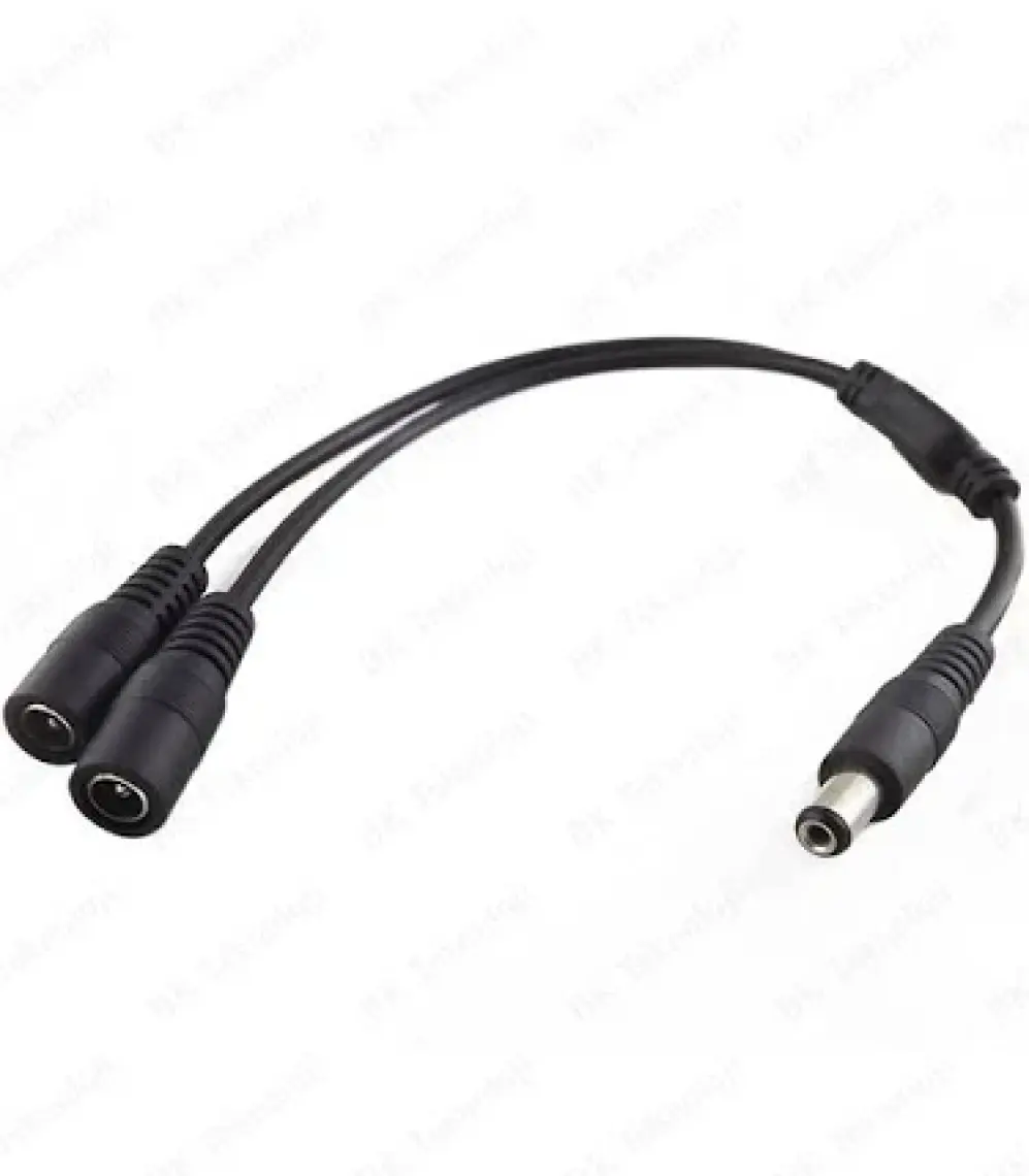 BK Teknoloji Dc Güç 5.5x2.1mm 1 Erkek - 2 Dişi Çoklayıcı Kablo Cctv