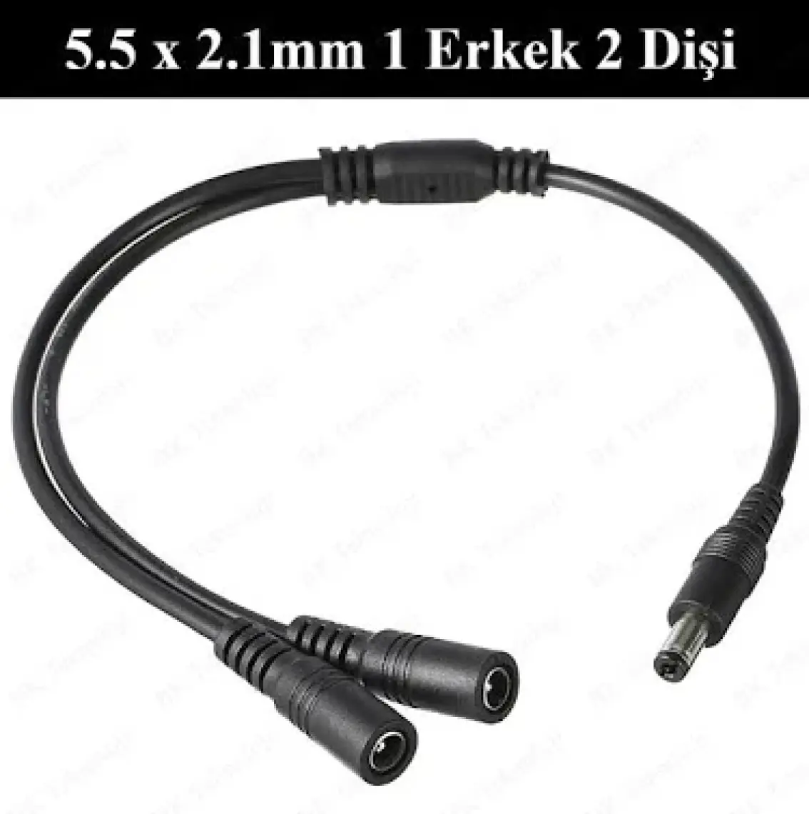 BK Teknoloji Dc Güç 5.5x2.1mm 1 Erkek - 2 Dişi Çoklayıcı Kablo Cctv