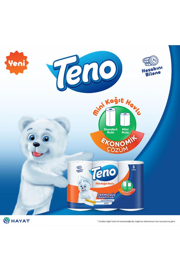 Teno Mini Kağıt Havlu 24 Rulo (3 Rulo x 8 Paket)