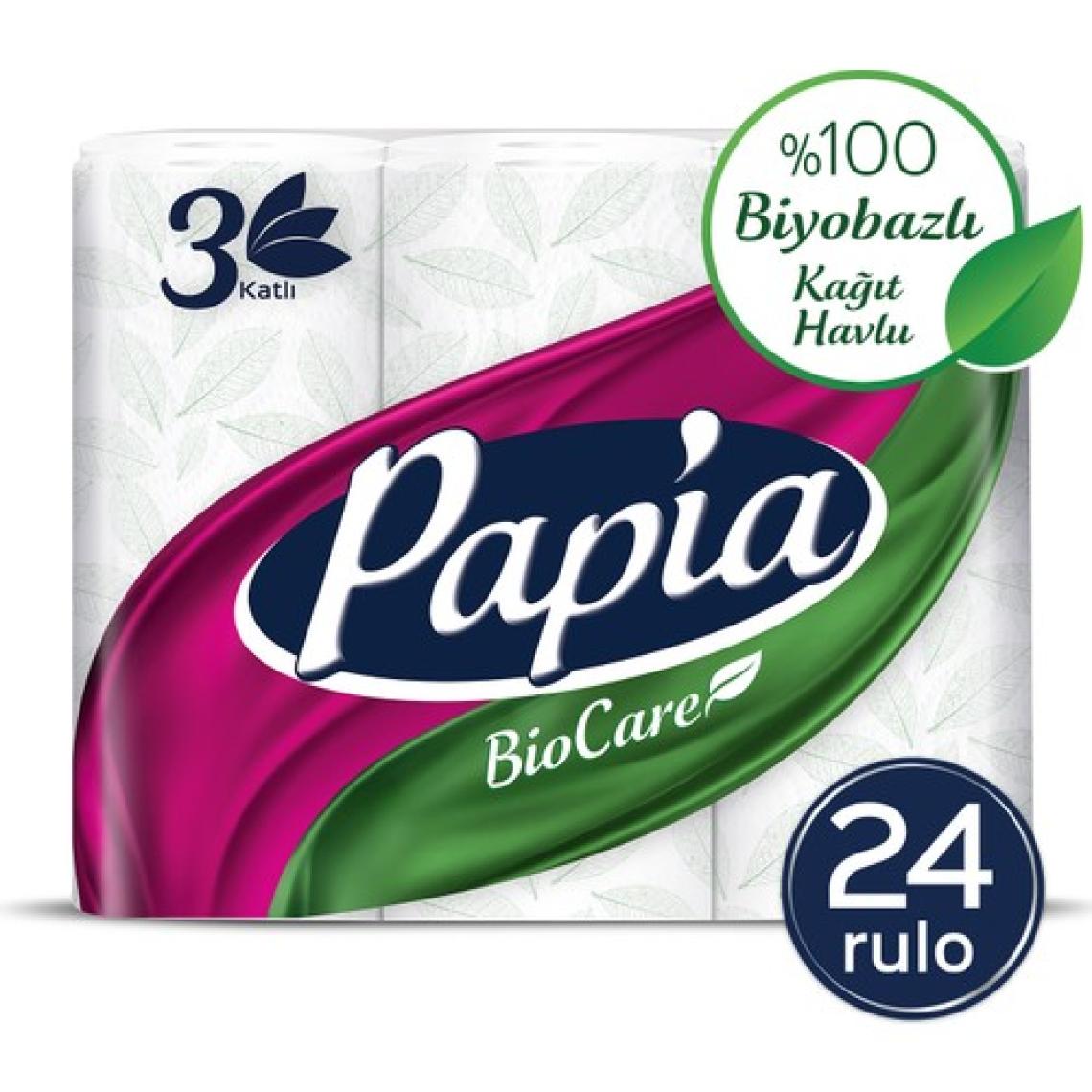 Papia Biocare Kağıt Havlu 24 Rulo (6 Rulo x 4 Paket)