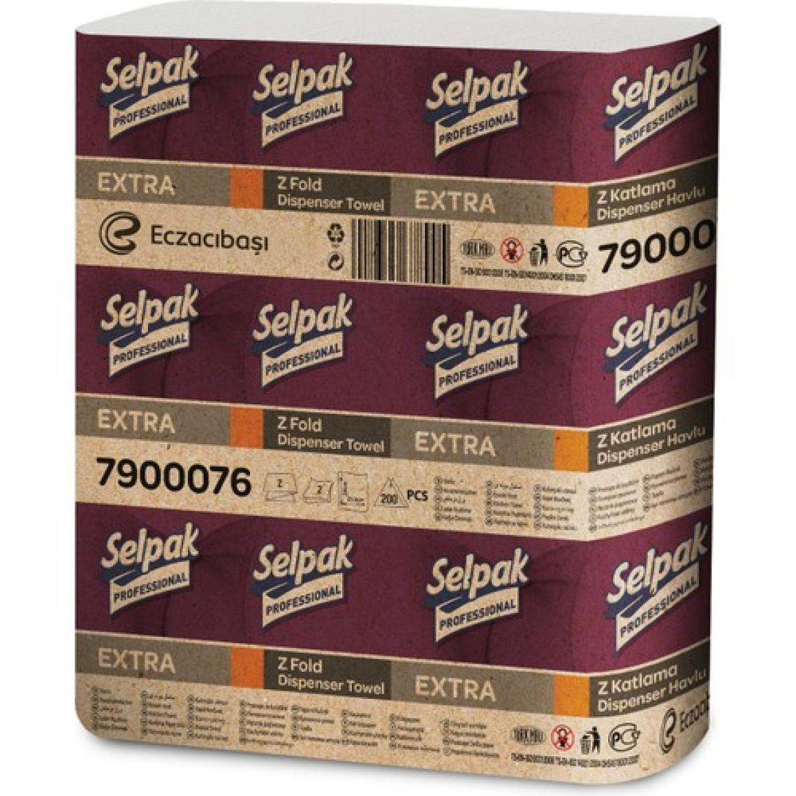 Selpak Professional Extra Z Katlı Dispenser Havlu 200 yp 12li