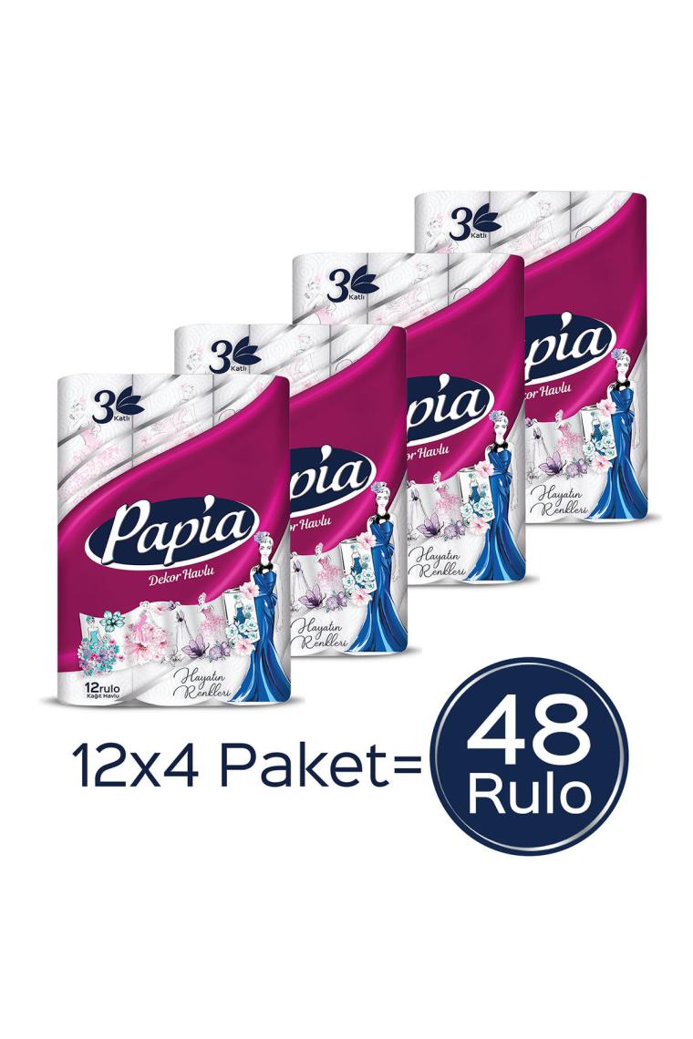 Papia Dekor Kağıt Havlu 48 Rulo