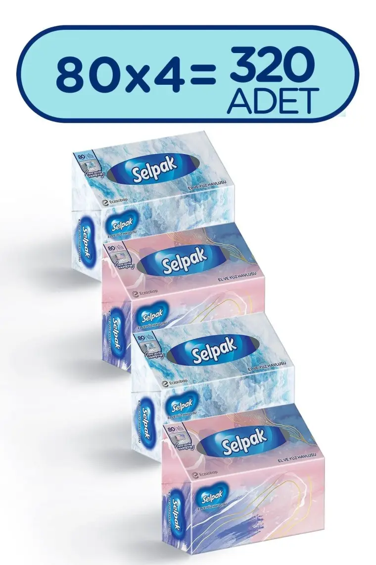 Selpak El ve Yüz Havlusu x 4 Paket 320 Yaprak