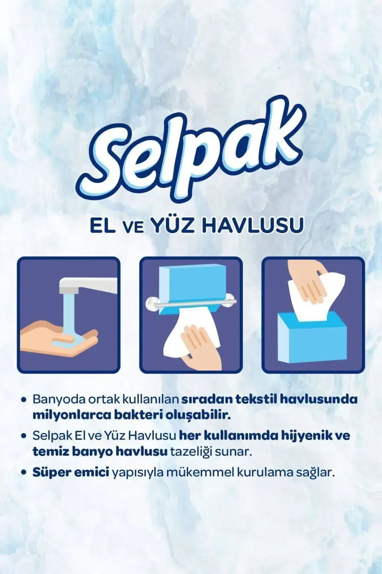 Selpak El ve Yüz Havlusu x 4 Paket 320 Yaprak