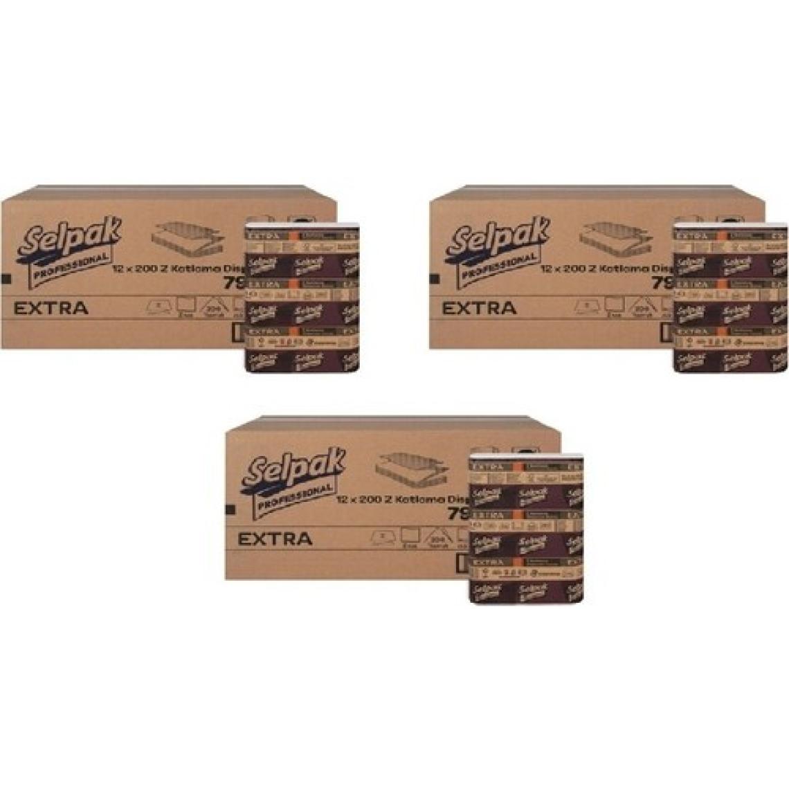 Selpak Z Katlama Havlu Kağıt 3 Koli 12 Paket 200 Adet